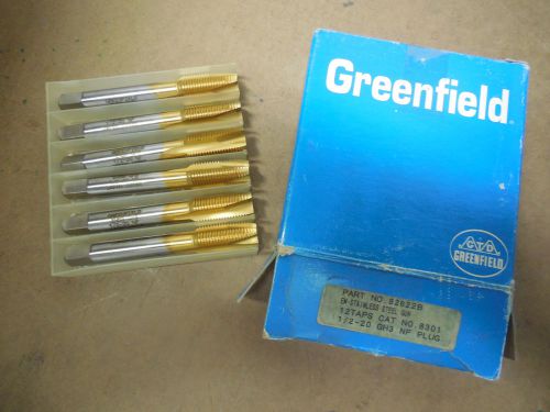 Greenfield 1/2&#034;-20 nf h3 stainless steel gun tap 3 flutes spiral point  82622 for sale