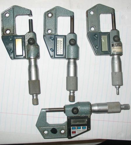 FOUR MITUTOYO MICROMETERS&gt;USED FOR PARTS ONLY