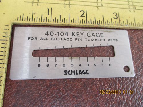 Vintage 40-104 SCHLAGE KEY GAGE Locksmith Tool