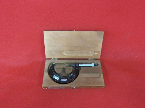 Starrett no 256 2 to 3 inch disc type micrometer w/ wood case for sale
