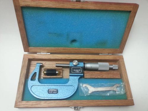 Fowler Micrometer: Outside 1&#034; - 2&#034;  .0001 Graduation With Wooden Box