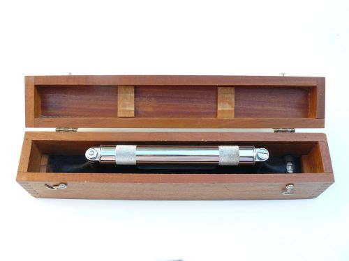 Vintage starrett 12&#034; precision level  machinist tool cross vial in wood box case for sale