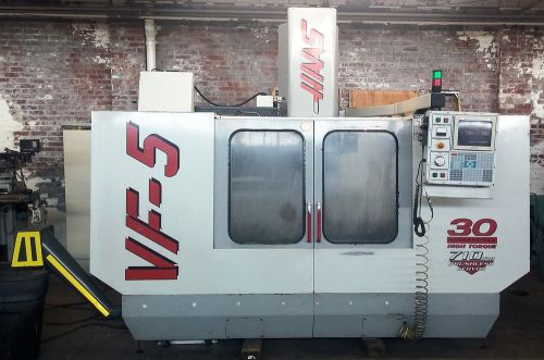 Haas vf-5 cnc vertical machining center 30hp cat 50 thru spindle coolant 1998 for sale
