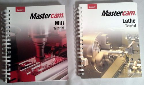Lot of 2 Mastercam Manuals Version 9 Mill and Lathe Tutorials Books Metalworking