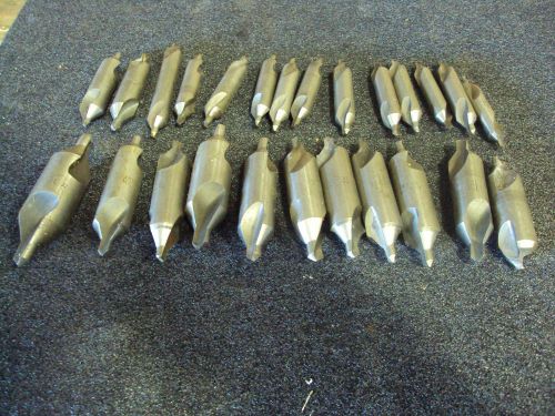 25 MACHINIST TOOLS LATHE MILL End Mill Center Drills cutters 1&#034; to 3/8&#034; diameter
