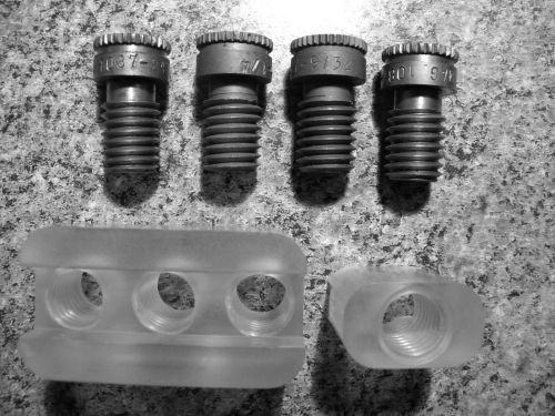 4 Threaded  Drill/Reamer Bushings, W/ Two Guides. One Single, One Triple
