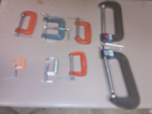 Lot of 8 heavy duty c-clamps for sale