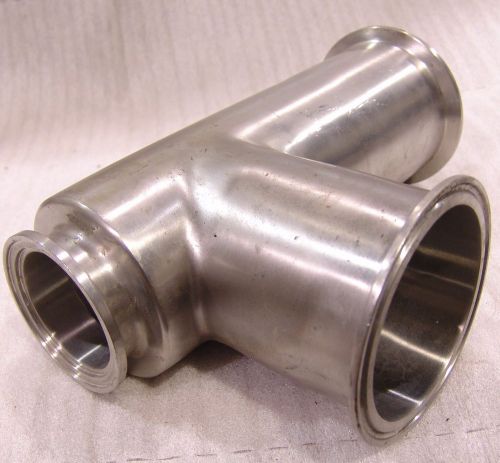 Sanitary tee 3&#034; x 3&#034; x 2&#034; stainless tri-clover type for sale