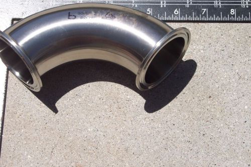 2cmp-2&#034; tri- clamp elbow - t304 stainless steel sanitary - polished i.d. &amp; o.d. for sale