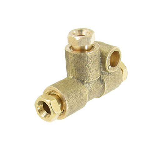 5/32&#034; Brass Ferrule Compression Equal Tee Connector Gold Tone