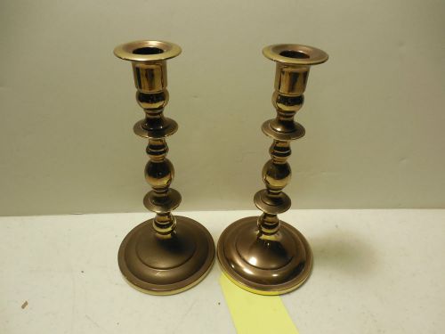 BALDWIN BRASS CANDLESTICK HOLDER 9&#034; ROUND BASE &#034;FORGED IN AMERICA&#034;. MB11