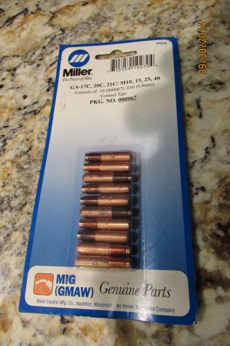 Miller .035&#034; MIG Contact Tips for all M-Series Guns 000068 &#034;OPEN PACK OF 9 TIPS&#034;