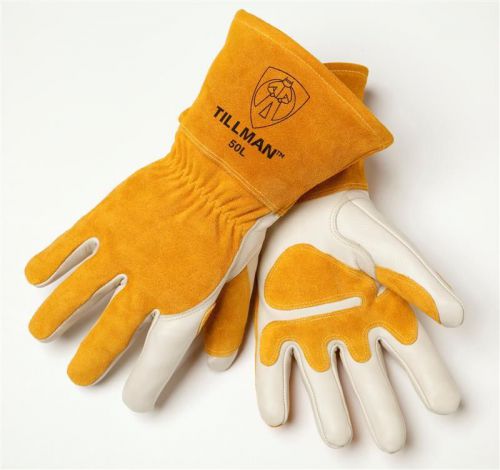 Tillman 50ll top cowhide mig gloves 4&#034; cuff fleece lined left hand only, large for sale