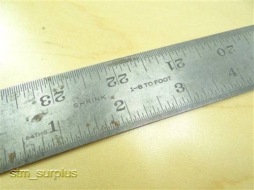 Lufkin no 83e precision shrink rule 1-8 to foot for sale