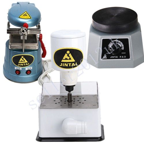 Dental lab vacuum molding former + round vibrator shaker + arch trimmer machine for sale
