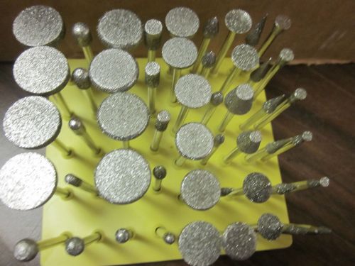 80-grit 50pc 1/8&#034; shank diamond burr set 4 dremel / rotary tool cone point round for sale