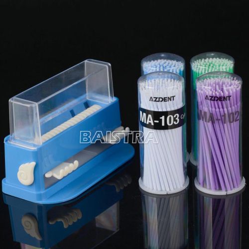Dental cotton tip micro brush dispenser + 400 pcs disposable micro applicator for sale