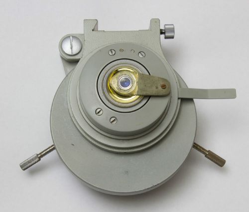Aus Jena Ampival Microscope Pol Swing Top Condenser Rotating Polarizer