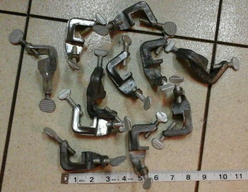 Lot of 11 ring stand clamp 90 degrees  chemistry lab lab-line vintage alumaloy for sale