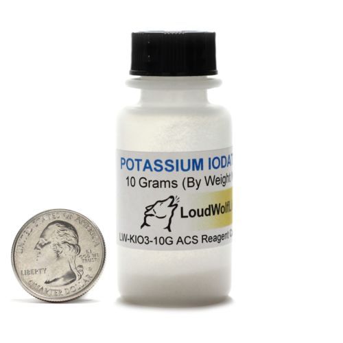 Potassium iodate / fine powder / 10 grams / 99.9+% acs grade / ships fast for sale