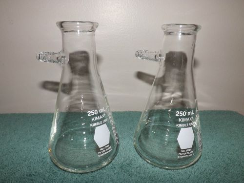 2 kimax side arm beakers 250 ml no. 27060 for sale