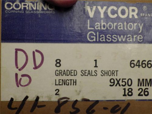 Laboratory New Old Stock Lab Lot Of 8 Graded Seals Short Length Vycor Glass