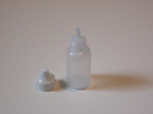 Clear plastic dropper bottle .75 oz / 22.5 ml / 3&#034; tall / 1&#034; dia. brand new for sale
