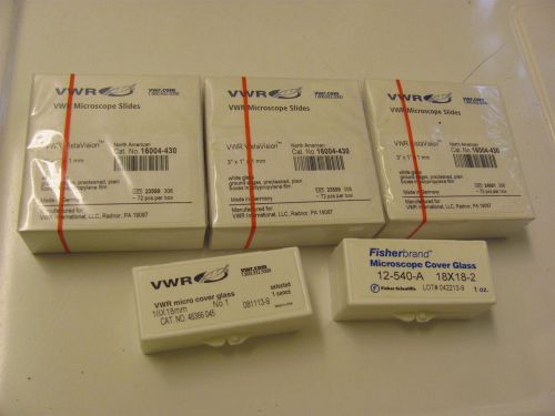 3 NEW BOXES VWR16004-430 MICROSCOPE SLIDES WITH COVERS