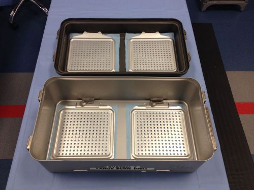 6 Genesis Autoclave Sterilization cases trays full-length 6&#034; - 7&#034; deep