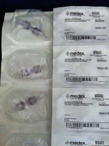 Case Of 100 MEDEX MX493 Double Male Luer Lock Male To Male Connection Adapter