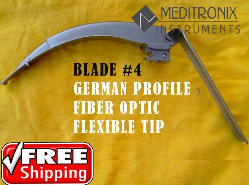 BRAND NEW GERMAN PROFILE FLEXI-TIP FIBER OPTIC Laryngoscope BLADE # 4-MEDITRONIX