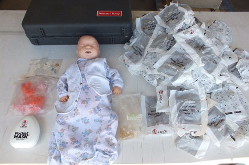 Laerdal resusci baby manikin with case &amp; large amount of supplies for sale