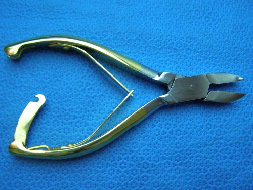 Nail Nipper 5.5&#034; Gold Handle CONCAVE Dermatology Podiatry Surgical Instruments