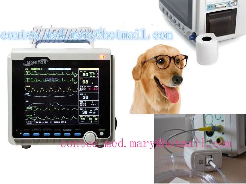 Hot,veterinary vet multi-6 parameters icu patient monitor with etco2 + printer for sale