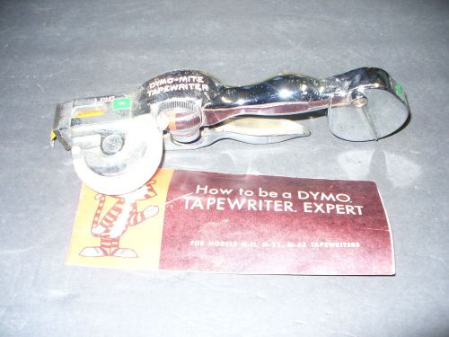 Vintage Dymo Mite Chrome Plated Tapewriter with Box &amp; Instructions - Model M-22