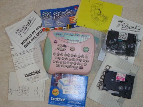 Brother Pink P-Touch Model #1100SB Label Maker Electronic Labeling System