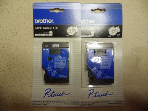 2 Brother P-Touch TC-20Z1, TC20Z1 Tape Cassette Black On White