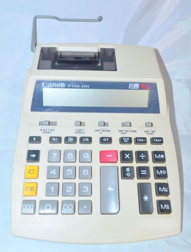 Canon P100-DH Printing Adding Machine 12 Digit Calculator Tax Print Tape