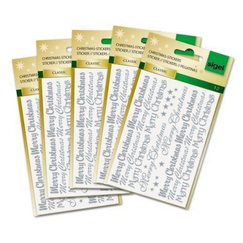 Sigel CS203 83x122mm Filigran Letters Christmas Stickers - Silver