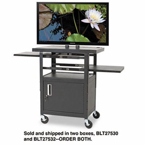 Adjustable Flat Panel TV Cart, 4-Shelf, 24w x 18d x 46h, Black (BLT27530)