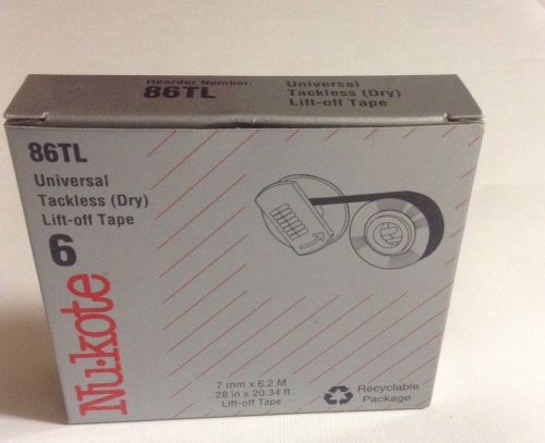 86tl universal nukote tackless (dry) lift-off tape 5 of 6 in the box for sale