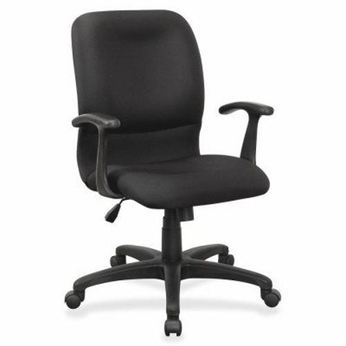 Lorell Executive Mid-Back Chair, Contour, 27&#034;x28&#034;x42&#034;, Black Fabric (LLR84579)