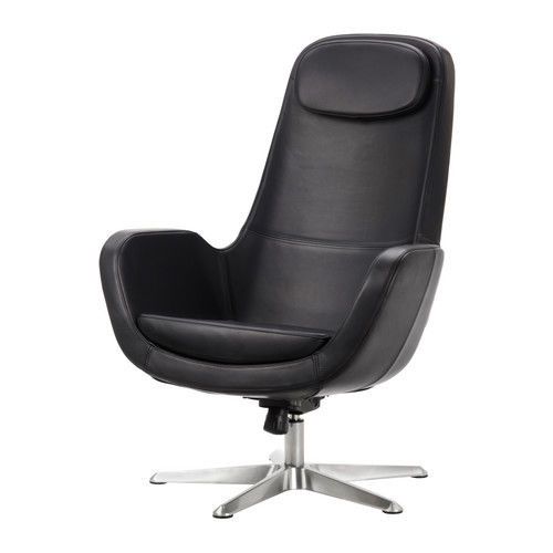 Leather Office Chair (Black) - swivel, seat tilt,tension control