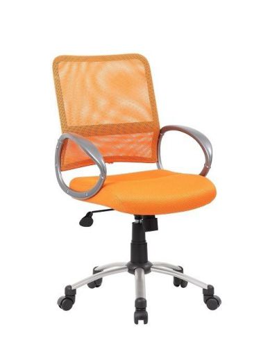 B6416 BOSS ORANGE MESH BACK WITH PEWTER FINISH OFFICE TASK CHAIR