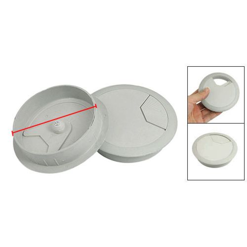 2015 2 pcs 80mm diameter desk wire cord cable grommets hole cover light gray for sale
