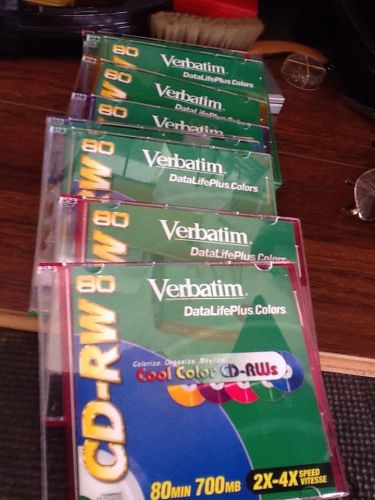 1 Verbatim D12 LOT  Plus Color 80min 700MB Compact Disc Rewritable CD-RW * NEW