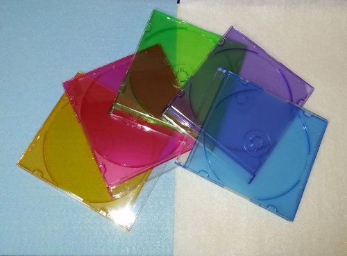 Ultra thin plastic cd / dvd jewel box case + free cd envelope (5 cases + 3 env.) for sale