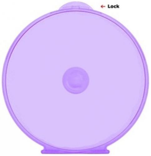 100 purple color round clamshell cd dvd case, clam shells with lock for sale