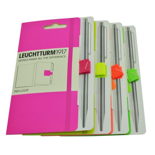 4 PACK LOT HIGH QUALITY LEUCHTTRUM 1917 NEON SELF ADHESIVE PEN PENCIL LOOP CLIP
