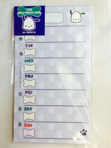 POCHACCO Sanrio Day Planner Weekly Schedule Refill Pages for a Year, RARE, NIP